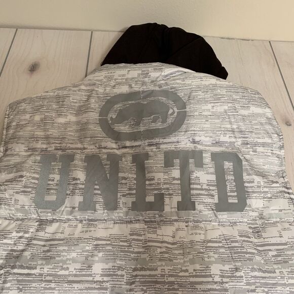 mens 2XL ecko unltd winter vest with hood grey - Picture 6 of 7